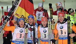 Das deutsche Herren-Team gewann bei der WM Gold in der Staffel