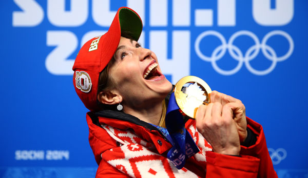 Darya Domracheva gewann 2014 in Sotschi drei Goldmedaillen