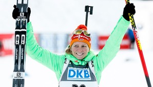 Franziska Hildebrand war Mitte Dezember in Hochfilzen ihr erster Sieg im Weltcup gelungen