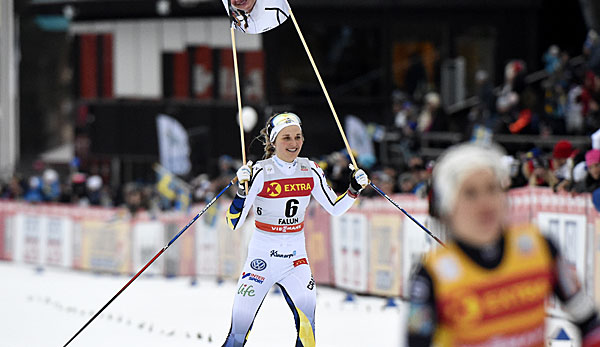 Stina Nilsson feierte ihren Sieg in Falun
