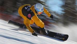 Amelie Kober auf einem Snowboard Wettbewerb in Telluride, Colorado