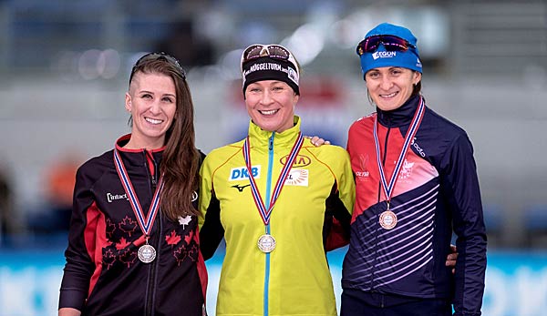 Claudia Pechstein gewinnt den Eisschnelllauf-Weltcup über 5000 Meter in Stavanger