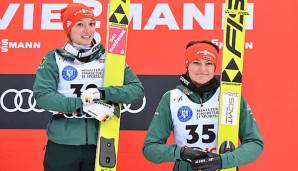 Katharina Althaus (links) und Carina Vogt (rechts) gehören im Einzelspringen der Damen zum Favoritenkreis auf WM-Gold.