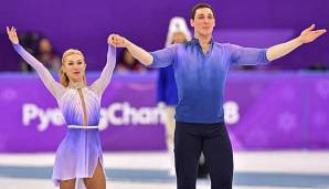 Savchenko und Massot feierten bei den olympischen Winterspielen 2018 von Pyeongchang den Gewinn der Goldmedaille.