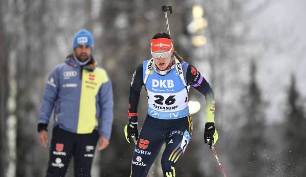 Denise Herrmann belegte im gestrigen Einzelrennen in Östersund Platz drei.