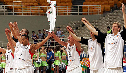 Olympia, Basketball, DBB, Deutschland, Puerto Rico, Spiel um Platz drei, Jubel, Peking