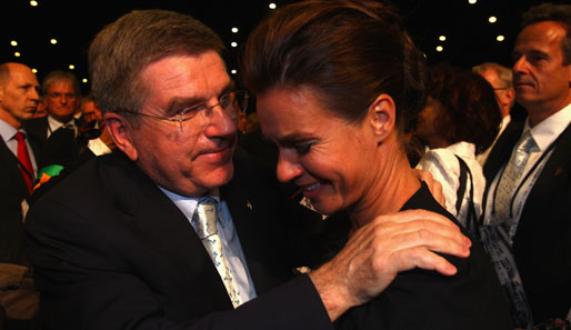 DOSB-Präsident Thomas Bach (l.) und Katharina Witt wagen einen neuen Olympia-Anlauf