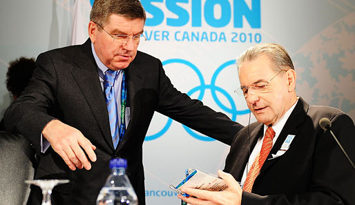 Amtsinhaber und Nachfolger auf einem Bild? Thomas Bach(l.) könnte IOC-Chef Jacques Rogge ablösen