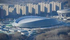 Die neuerrichtete Eishalle in Peking.