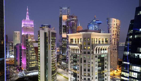 Die Skyline von Doha, Katar: Die WM 2022 wird in Katar stattfinden.