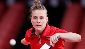 Natalia Partyka (Polen) in ihrem Zweitrunden-Match im Tischtennis-Einzel. Sie wurde ohne rechten Unterarm geboren und ist bereits zum vierten Mal bei Olympia dabei.