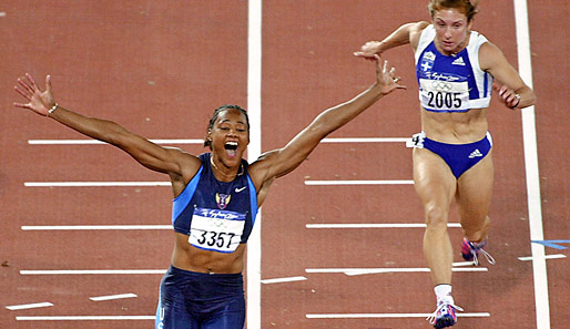 Zu früh gefreut: Marion Jones (l.) musste ihr Olympia-Gold von 2000 wieder abgeben