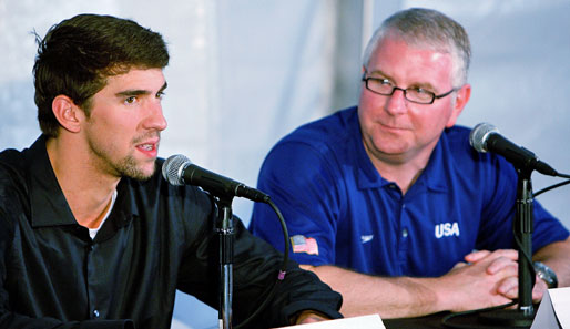 Michael Phelps (l.) und Bob Bowman (r.) wollen ihren olympischen Triumph in London wiederholen