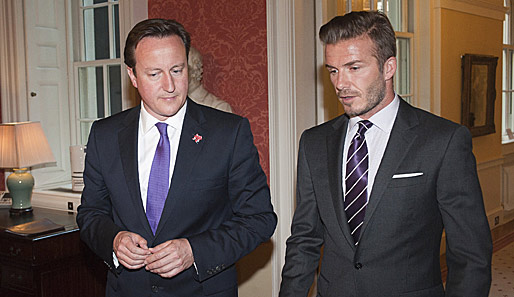 David Cameron (l.) mit Fußballstar David Beckham