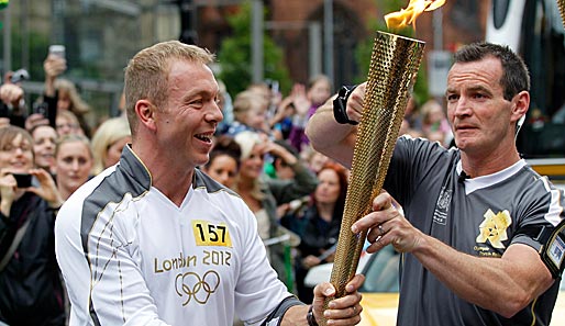 Hoy (l.) durfte vor einigen Wochen auch schon das Olympische Feuer tragen