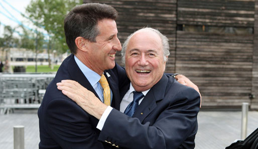 Sebastian Coe (l.) und Joseph Blatter (r.) sind gute Freunde