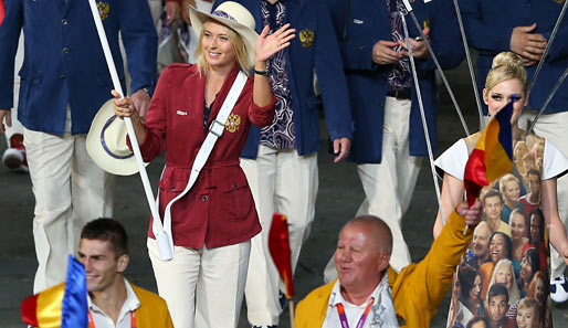 Maria Scharapowa führte die gigantische russische Delegation ins Olympic Stadium