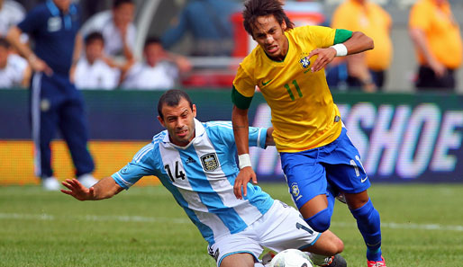 Neymar (r.) soll Brasilien zum ersten Titel bei einem olympischen Fußballturnier führen