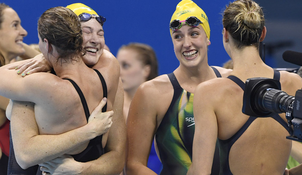 So sehen Weltrekordlerinnen aus: Australiens siegreiche Staffel