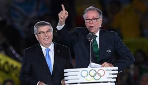 Thomas Bach und Carlos Nuzman bei der Abschlussfeier der Spiele in Rio 2016