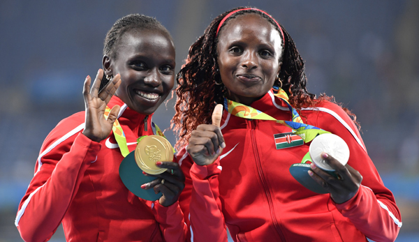 Kenianischer Doppelsieg: Vivien Cheruiyot und Hellen Obiri lassen sich feiern