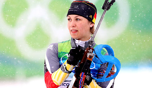 Magdalena Neuner gewann in der Verfolgung ihr erstes Gold bei Olympia