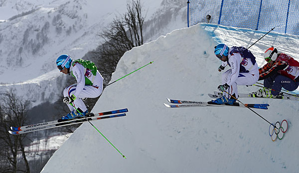 Jean Chapuis (l.) entschied das Skicross-Finale für sich
