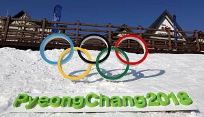 Die olympischen Ringe für die Winterspiele 2018