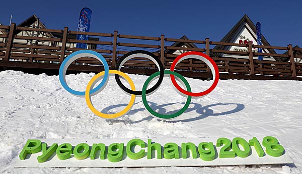 Die olympischen Ringe für die Winterspiele 2018