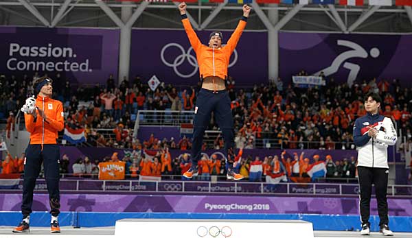 Kjeld Nuis gewann für die Niederlande die vierte Goldmedaille im Eisschnelllauf.