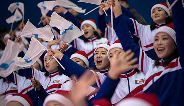Die koreanische Eishockey-Mannschaft wurde in Pyeongchang gefeiert.