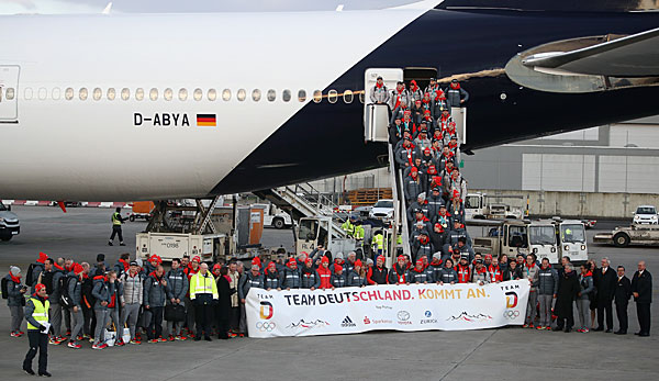Die deutschen Olympia-Helden sind heute am Frankfurter Flughafen angekommen.