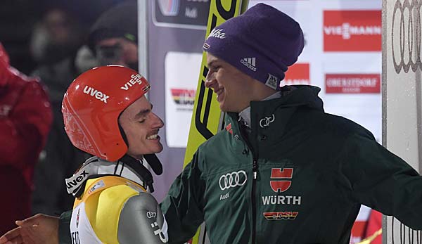 Die deutschen Skispringer haben nach dem ersten Durchgang noch Medaillenchancen.