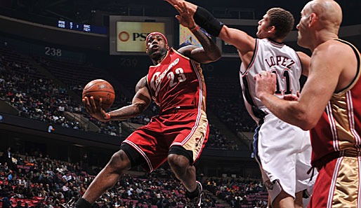 LeBron James (Cleveland Cavaliers) zeigte bei den New Jersey Nets eine starke Vorstellung