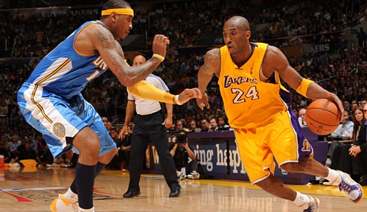 Lieferten sich wieder ein überragendes Duell: Carmelo Anthony und Kobe Bryant
