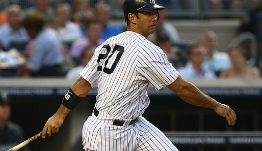 Jorge Posada beim Abschlag: Im Anschluss geriet der Yankees-Catcher in eine wilde Schlägerei