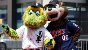 Southpaw (l.) - Chicago White Sox / TC Bear (r.) - Minnesota Twins (MLB): Southpaw ist ein Synonym für einen Linkshänder, während die Initiale TC beim Bären für "Twin Cities" stehen, also Minneapolis und St. Paul