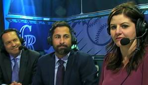 Jenny Cavnar (r.) ist die erste Frau seit 1993, die ein MLB-Spiel im TV kommentiert.