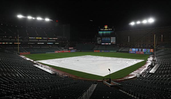 Starker und lang anhaltender Regen sorgten zum Abbruch in Camden Yards beim Gastspiel der Red Sox.