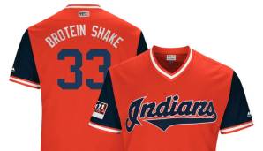 BROTEIN SHAKE: Reliever Brad Hand von den Cleveland Indians verbirgt sich hinter diesem Spitznamen, der locker auch zur Barney Stinson Fitness-Food-Kollektion zählen könnte ...