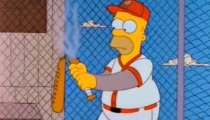 Der Konkurrenzkampf im Team war so groß, dass Homer schon im Training überfordert war und sein Wunderschläger im Duell mit Clemens drauf ging.