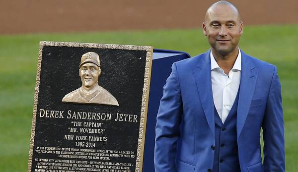 Derek Jeter erhielt im Jahr 2017 eine Plakette im Monument Park des neuen Yankee Stadiums.