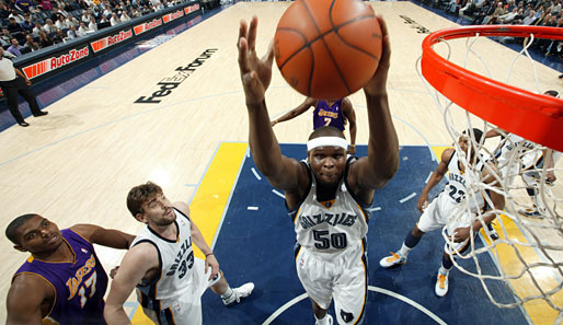 Grizzlies-All-Star Zach Randolph dominierte auch gegen die Lakers die Bretter