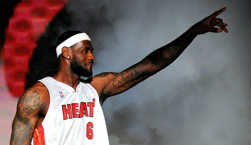 LeBron James bei seiner Vorstellung in Miami: Seit seinem Debüt 2003 hatte er in Cleveland gespielt