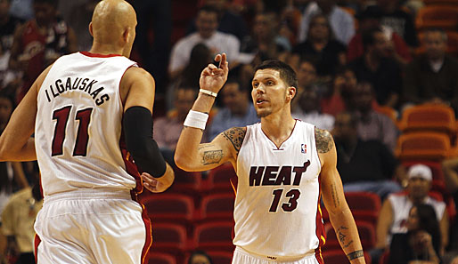 Mike Miller (r.) und Zydrunas Ilgauskas sollen die Leader der zweiten Fünf der Miami Heat sein