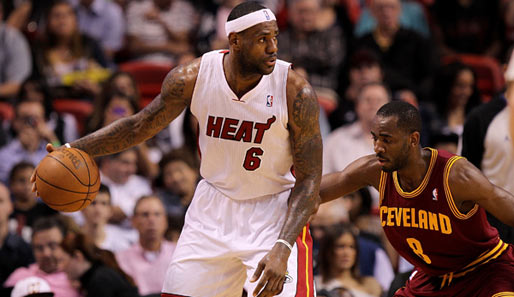 LeBron James verbuchte beim Sieg der Heat gegen Cleveland 24 Punkte und 8 Assists