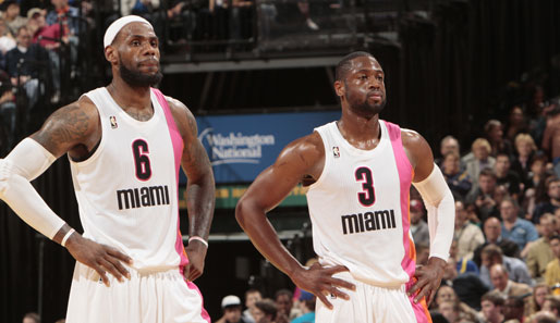 Bedient: LeBron James und Dywane Wade verloren mit Miami das vierte der acht letzten Spiele