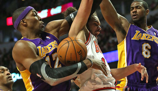 Lakers-Star Dwight Howard verlor das Center-Duell mit Chicagos Joakim Noah