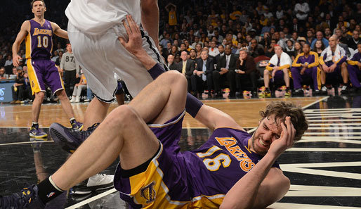 Pau Gasol verletzte sich im Spiel seiner Lakers in Brooklyn schwer am Fuß