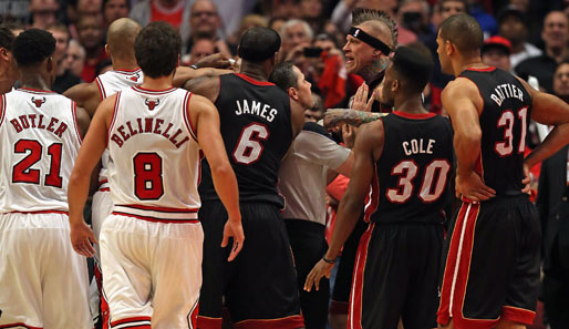 Auch im dritten Spiel gab es wieder Tumulte zwischen den Heat und den Bulls